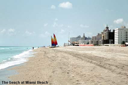 The beach at Miami Beach by the Eden Roc Hotel, FL, USA