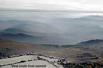  View south from summit of Mount Washington, NH, USA
