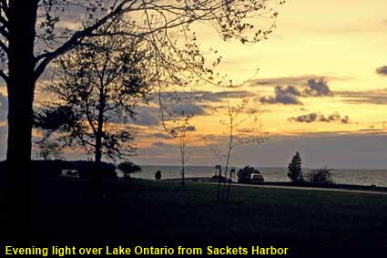 Evening light over Lake Ontario from Sackets Harbor, NY, USA