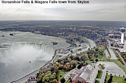  Horseshoe Falls & Niagara Falls town from Skylon, Niagara Falls, Ontario, Canada