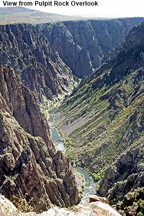Black Canyon of the Gunnison from Pulpit Rock Overview, CO, USA  Black Canyon of the Gunnison from Pulpit Rock Overview, CO, USA