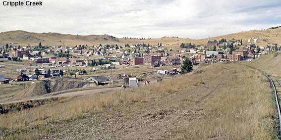 Cripple Creek from Cripple Creek & Victor Railroad train, CO, USA  Cripple Creek from Cripple Creek & Victor Railroad train, CO, USA