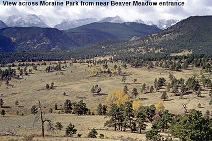View across Moraine Park from near Beaver Meadow entrance, Rocky Mountain National Park, CO, USA  View across Moraine Park from near Beaver Meadow entrance, Rocky Mountain National Park, CO, USA
