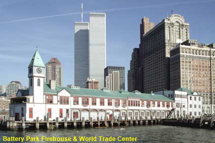  Battery Park Firehouse & World Trade Center, Lower Manhattan, New York City, NY, USA
