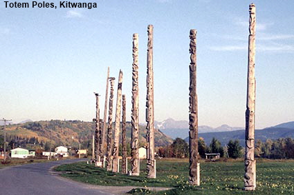 Totem Poles, Kitwanga, BC, Canada