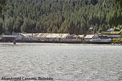  Butedale abandoned cannery, Princess Royal Island from 'Queen of Prince Rupert' ferry, Inside Passage, BC, Canada