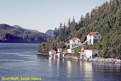  Boat Bluff, Sarah Island, Inside Passage, from 'Queen of Prince Rupert' ferry, BC, Canada