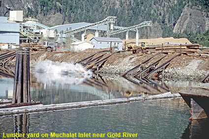  Lumber yard on Muchalat Inlet near Gold River, Vancouver Island, BC, Canada