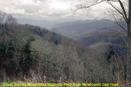 Great Smoky Mountains National Park from Newfound Gap road, NC, USA Great Smoky Mountains National Park from Newfound Gap road, NC, USA
