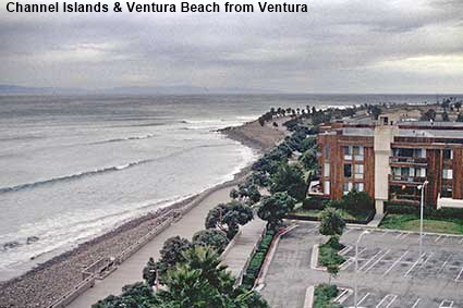 Channel Islands & Ventura Beach, from Ventura, CA, USA