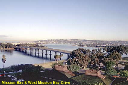  Mission Bay & West Mission Bay Drive from Hyatt Regency, San Diego, CA, USA