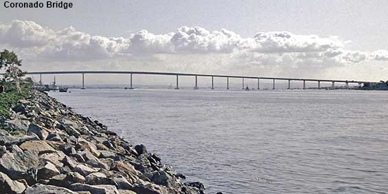 Coronado bridge from Seaport Village, San Diego, CA, USA  Coronado bridge from Seaport Village, San Diego, CA, USA