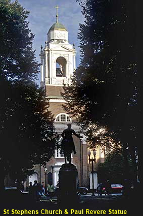  St Stephens Church & Paul Revere statue, Boston, MA, USA