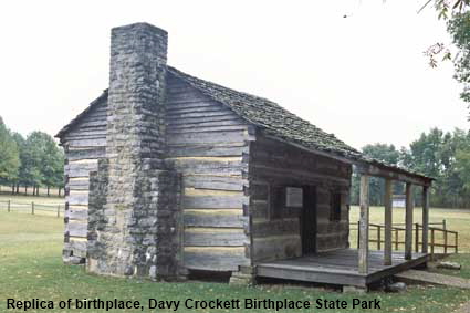 Replica of birthplace, Davy Crockett Birthplace State Park, TN, USA