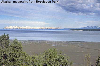  Alaskan mountains from Resolution Park, Anchorage,  AK, USA