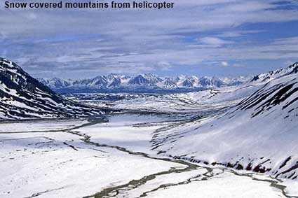 Denali National Park from helicopter, AK, USA