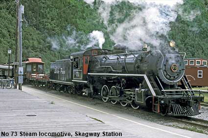  Steam locomotive, Skagway Station, AK, USA