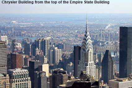  Chrysler Building from the top of the Empire State Building, NY, USA