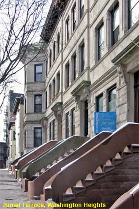 Town houses in Jumel Terrace, Washington Heights, New York, NY, USA
