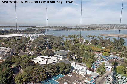 Sea World & Mission Bay from Sky Tower, San Diego, CA, USA  Sea World & Mission Bay from Sky Tower, San Diego, CA, USA