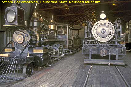  Steam Locomotives, CA State Railroad Museum, Old Sacramento, Sacramento, CA, USA