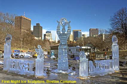 1st Night Ice Sculpture, Frog Pond, Boston Common, Boston, MA, USA