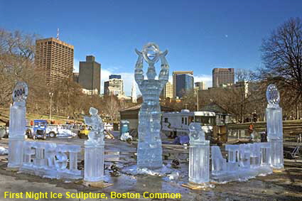 1st Night Ice Sculpture, Frog Pond, Boston Common, Boston, MA, USA
