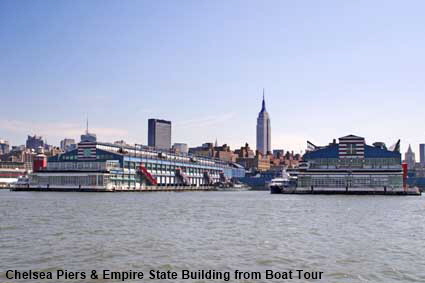  Chelsea Piers & Empire State Building from Boat Tour, New York, NY, USA