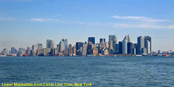 Lower Manhattan from Circle Line Tour, New York, NY, USA
