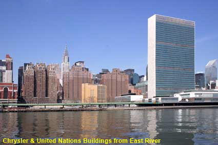  Chrysler & United Nations Buildings from Circle Line Tour, New York, NY, USA