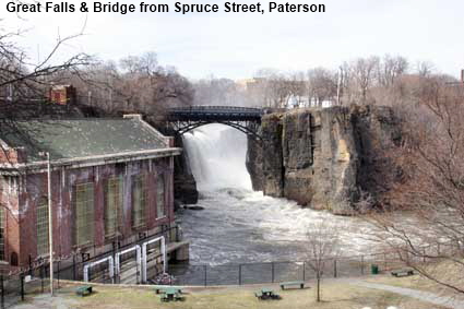 Great Falls & Bridge from Spruce Street, Paterson, NJ, USA