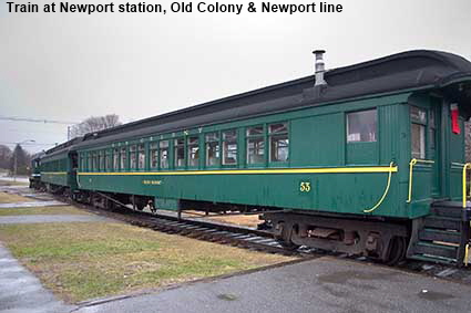  Train at Newport station, Old Colony & Newport line, RI, USA