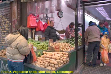  Fruit & Vegetable shop, Mott Street, Chinatown, New York, NY, USA