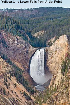  Yellowstone Lower Falls from Artist Point, Yellowstone National Park, WY, USA