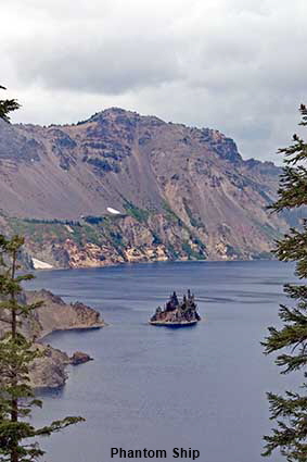 Phantom Ship from Overlook, Crater Lake National Park, OR, USA