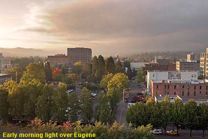  Early morning light over Eugene from the Hilton Hotel, OR, USA