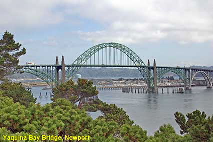  Yaquina Bay Bridge from lighthouse, Newport, OR, USA