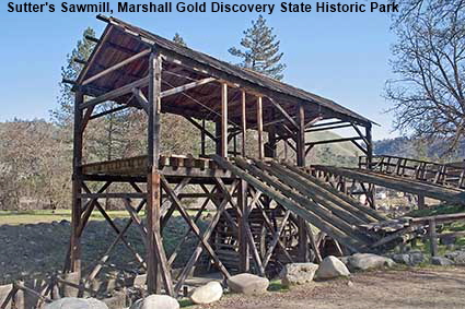  Reconstruction of Sutter's Sawmill, Marshall Gold Discovery State Historic Park,  CA, USA