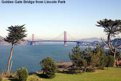 Golden Gate Bridge from LLincoln Park, San Francisco, CA, USA