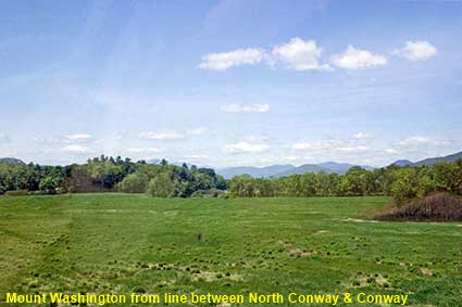  Mount Washington from train on Conway Scenic Railway, NH, USA