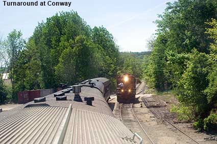  Turnaround at Conway, Conway Scenic Railway, NH, USA