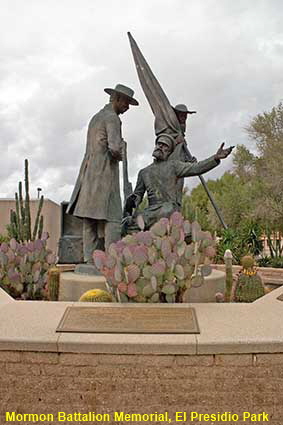  Memorial to Mormon battalion entering Tucson (16 Dec 1846), El Presidio Park, Tucson, AZ, USA