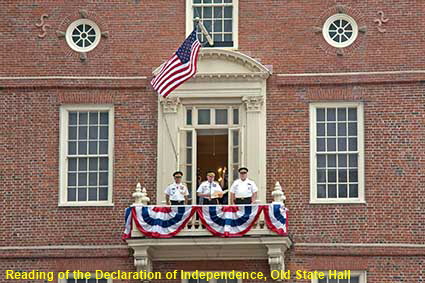 Independence Day reading of the Declaration of Independence, Old State Hall, Boston , MA, USA