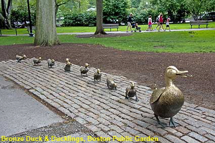 Bronze Duck statues, Boston Public Garden, Boston , MA, USA
