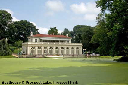  Boathouse & Prospect Lake, Prospect Park, Brooklyn, NYC, NY, USA