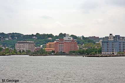  St George, Staten Island from Staten Island Ferry, NYC, NY, USA