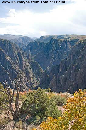 View up canyon from Tomichi Point, Black Canyon of the Gunnison NP, CO, USA  View up canyon from Tomichi Point, Black Canyon of the Gunnison NP, CO, USA