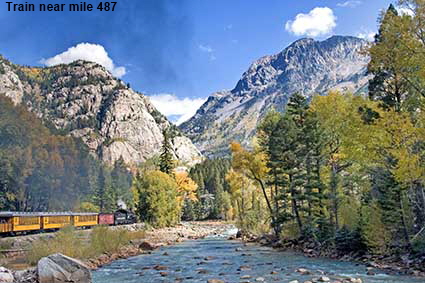 Train near mile 487, Durango & Silverton Railroad, CO, USA  Train near mile 487, Durango & Silverton Railroad, CO, USA