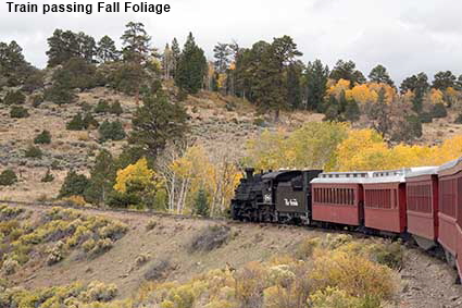 Fall foliage and  train, Cumbres & Toltec Railroad, NM, USA   Fall foliage and  train, Cumbres & Toltec Railroad, NM, USA