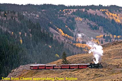 Train from Chama approaching Osier Station, Cumbres & Toltec Railroad, CO, USA  Train from Chama approaching Osier Station, Cumbres & Toltec Railroad, CO, USA